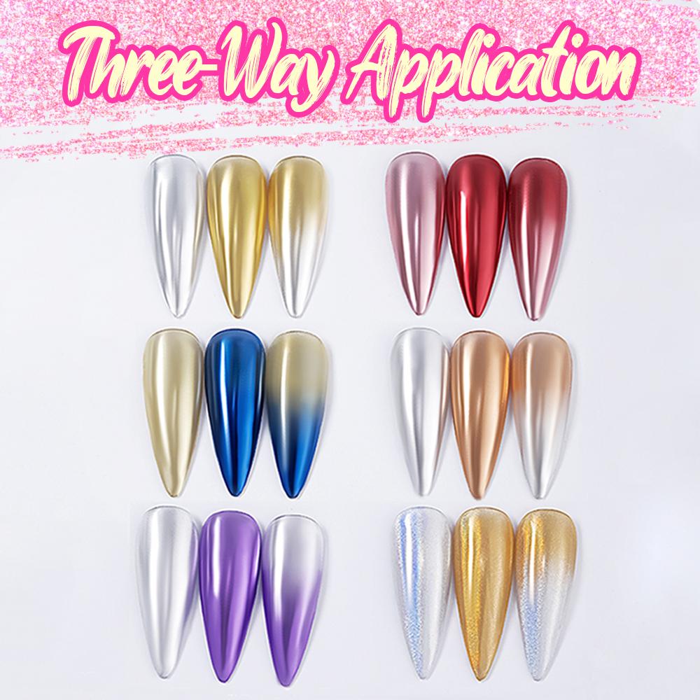 Dual Color Mirror Chrome Nail Powder Nails DazzlingBreeze 